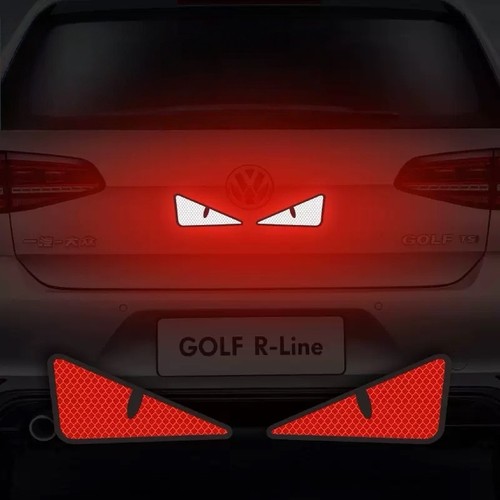 Red big eyes car sticker - red,