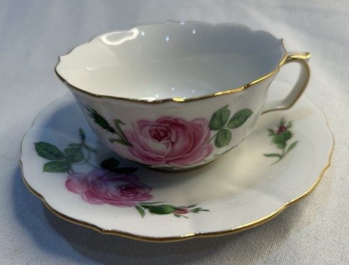 Vintage meissen pink rose cup - meissen,